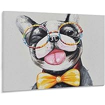 フレンチブルドック メガネ アート 絵画 新品 Amazon | メガネと蝶ネクタイをしたフレンチ ブルドッグ 数字